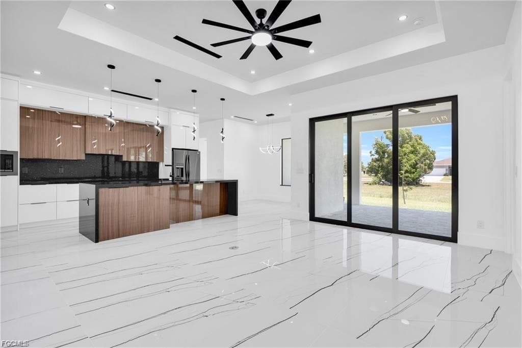 Living area with sliding glass doors